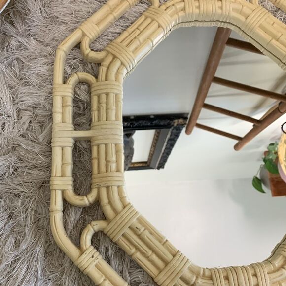 Vintage Faux Bamboo Style Retro Plastic Mirror Wall Decor - Picture 8 of 16